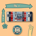 Hotty Toddy License Plate Sign – Ole Miss Rebels Metal Wall Art | Navy and Cardinal Fan Cave, Dorm & Game Day Decor (16×6)