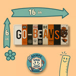 Go-Beavs License Plate Sign – Oregon State Beavers Metal Wall Art | OSU, Orange & Black Fan Cave, Dorm and Tailgate Decor (16×6)