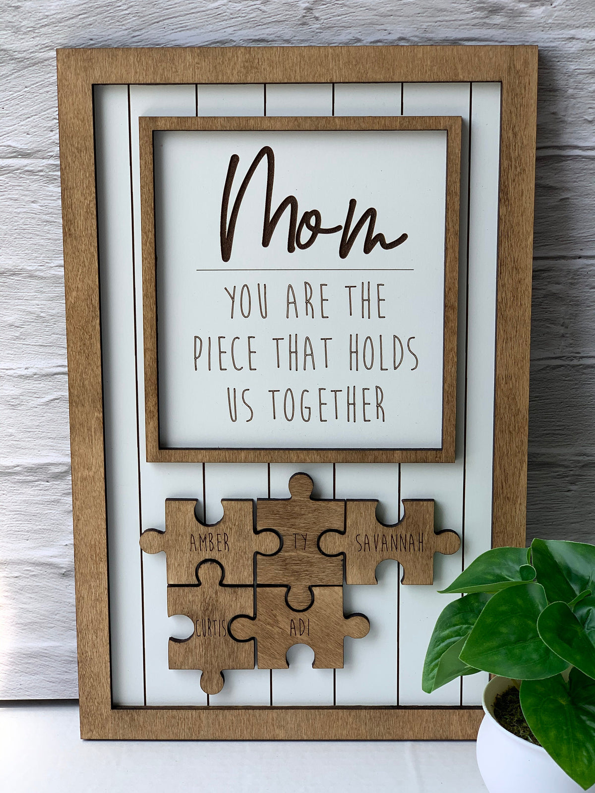 Wooden Puzzles Sign Personalized Gift For Mom
