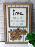 Wooden Puzzles Sign Personalized Gift For Mom
