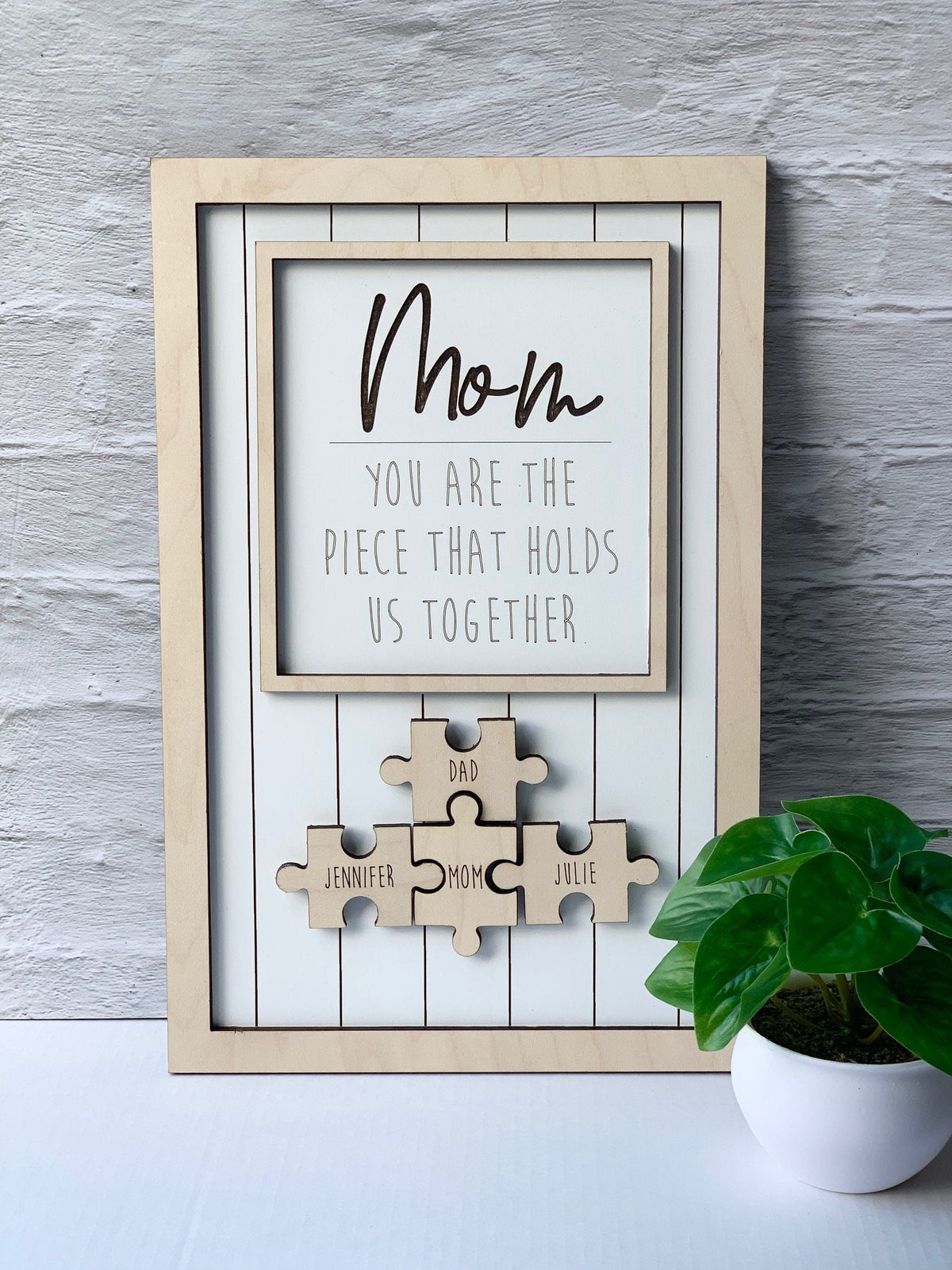 Wooden Puzzles Sign Personalized Gift For Mom