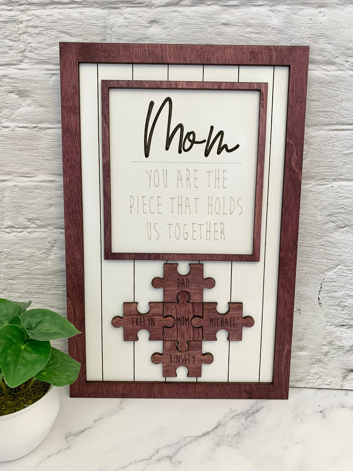 Wooden Puzzles Sign Personalized Gift For Mom