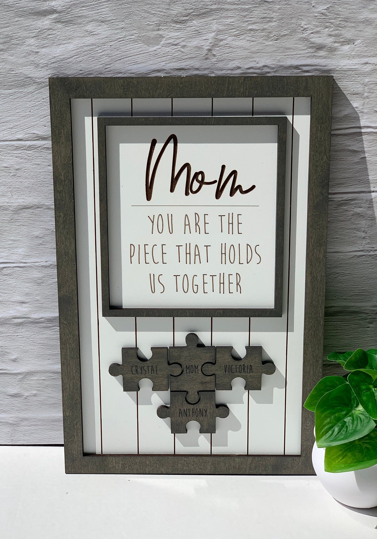 Wooden Puzzles Sign Personalized Gift For Mom