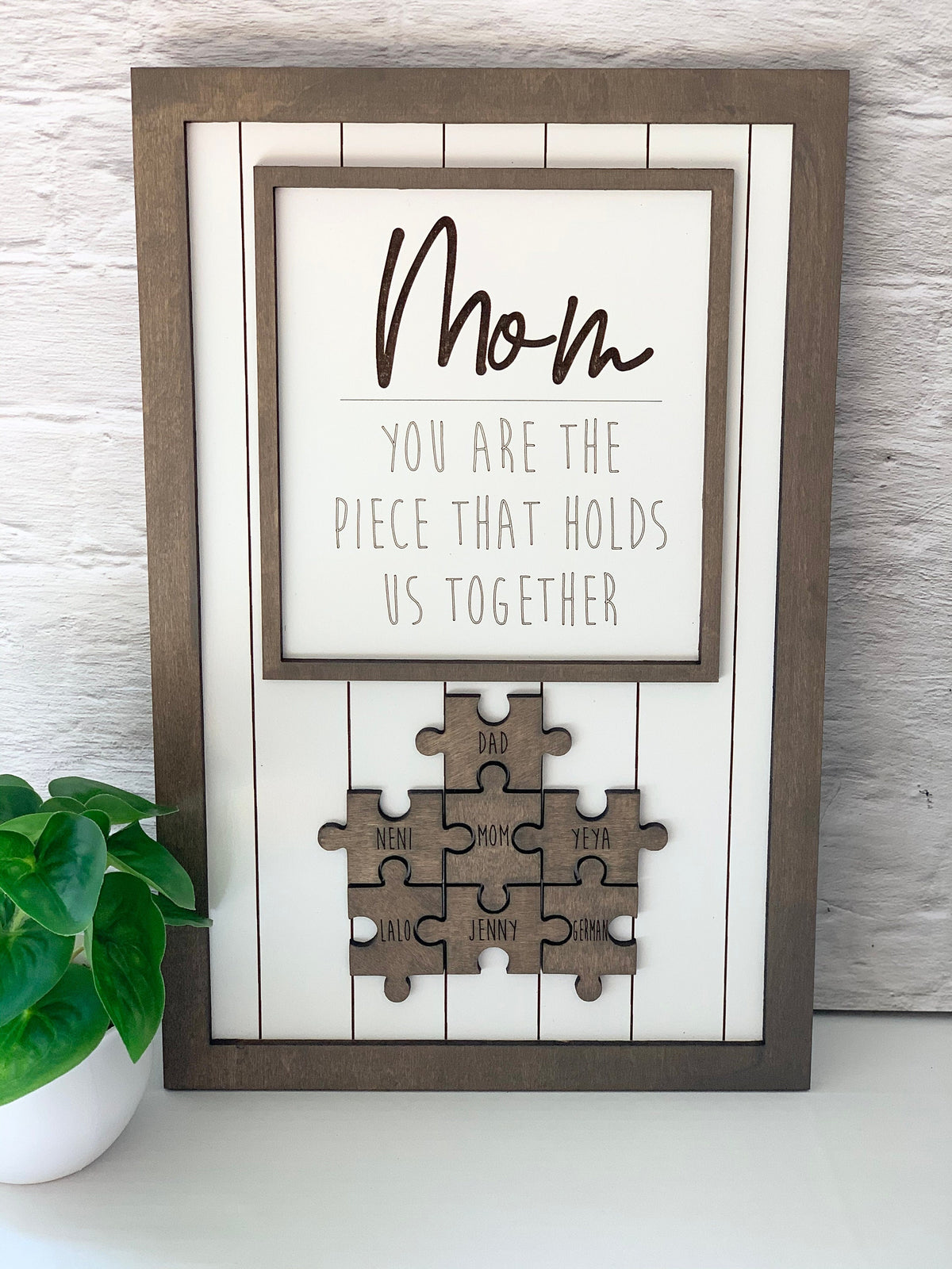 Wooden Puzzles Sign Personalized Gift For Mom