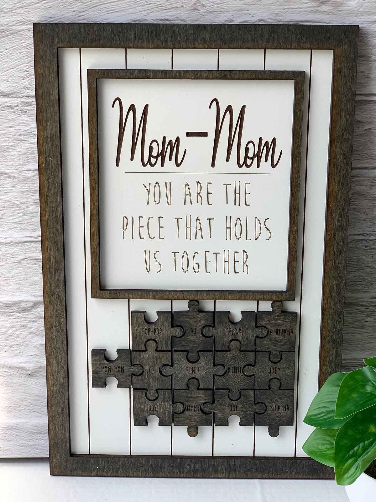 Wooden Puzzles Sign Personalized Gift For Mom