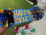 Personalized Cheer Stick with Poms: Game Day Spirit Sign