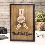 Personalized Father's Day Fist Bump Sign with Name Wooden Plaque Decor Gift for Dad