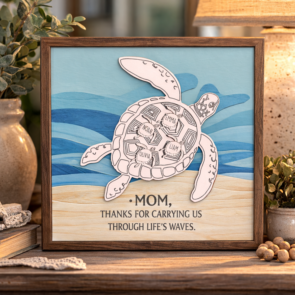 Sea Turtle Wood Sign Gift for Mom or Grandma
