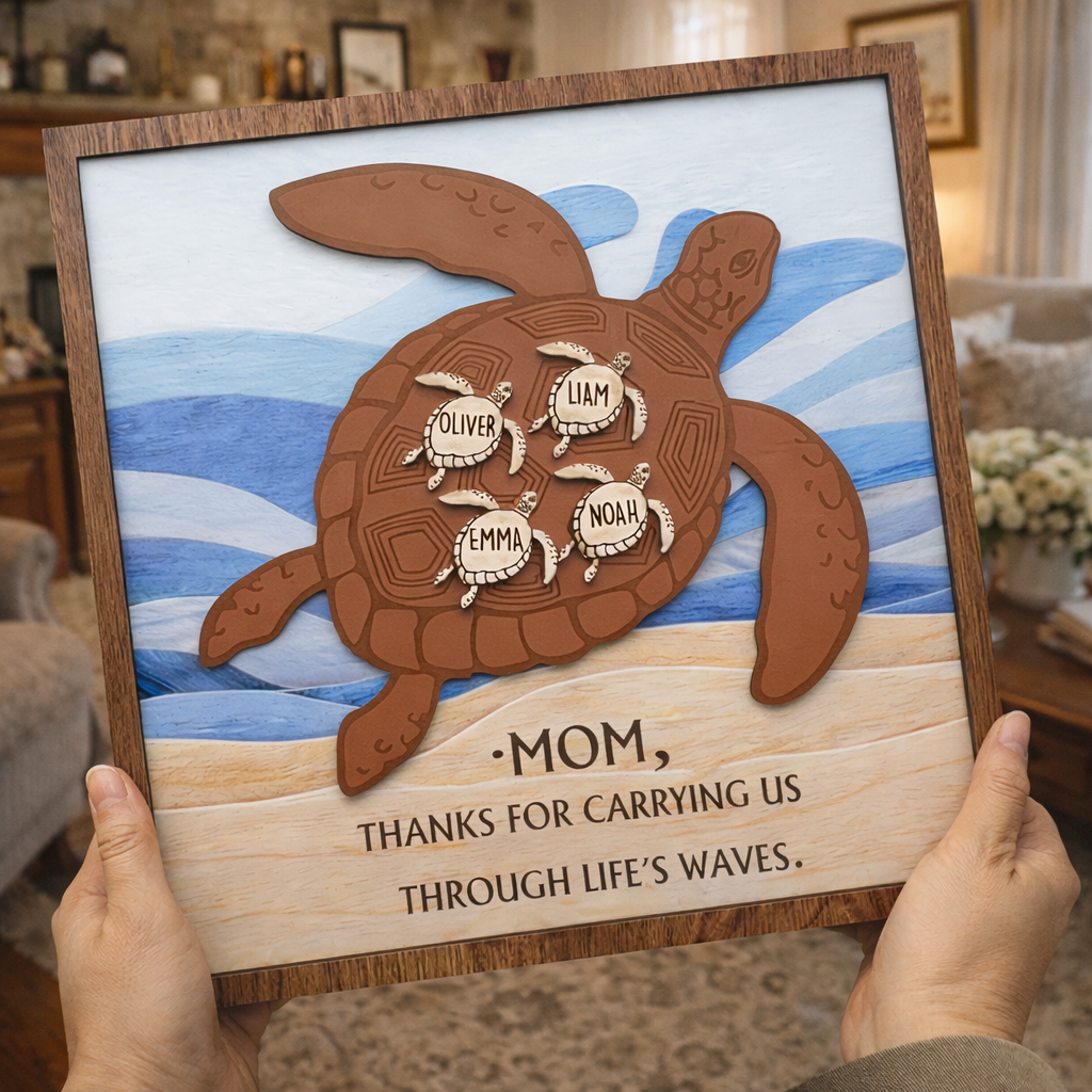Sea Turtle Wood Sign Gift for Mom or Grandma