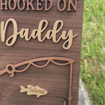 Hooked On Daddy Picture Frame, Father's Day Gifts, Hooked on Papa, Personalized Gift,